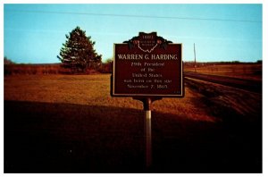 Birthplace Site of President Warren G Harding Blooming Grove Ohio Postcard