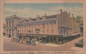 Postcard The American Hotel Brookville PA