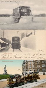 Quebec Snow Road Sweeper Montreal Observation Car Canada 3x Postcard s