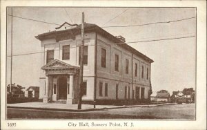 Somers Point New Jersey NJ City Hall c1910 Postcard