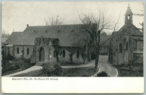 CHESTNUT HALL PA ST.PAUL'S CHURCH UNDIVIDED ANTIQUE POSTCARD