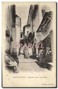 Postcard Old Constantine Algeria Arab Quarter Café Maure