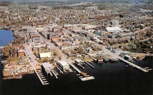 Kenora, Ontario Canada  AERIAL~BIRD'S EYE VIEW  City~Waterfront~Harbor  Postcard