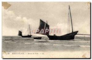 Berck Beach - Boat Fishing - Fishing Boat - Old Postcard