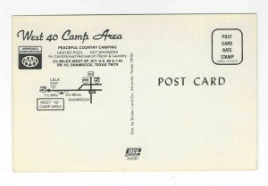 1970's West 40 Camp Area, Shamrock, Texas Chrome Multi View Triple A Postcard