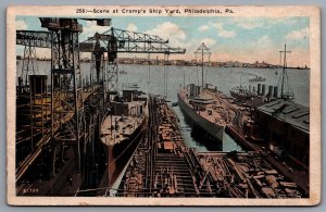 Cramps Ship Yard Scene Philadelphia Pennsylvania Historical Landmarks Postcard