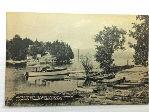 Adirondaks Vermont, 1956 Waterfront Basin Harbor Looking Toward Vintage Postcard