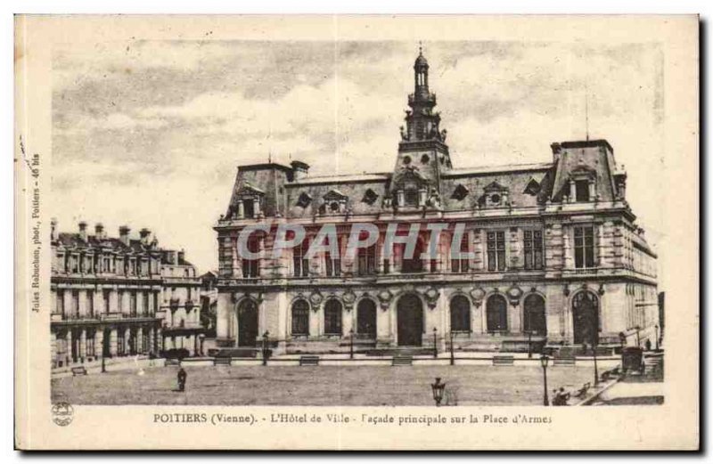 Poitiers Old Postcard L & # Facade principale City 39hotel the square d & # 3...