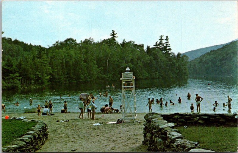 Vermont East Dorset Emerald Lake Beach Scene 1971