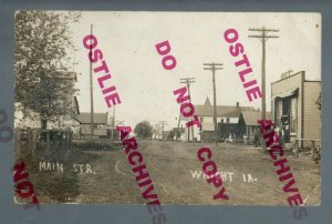 Wright IOWA RPPC 1913 MAIN STREET nr Oskaloosa Fremont GHOST TOWN Lakonta DPO