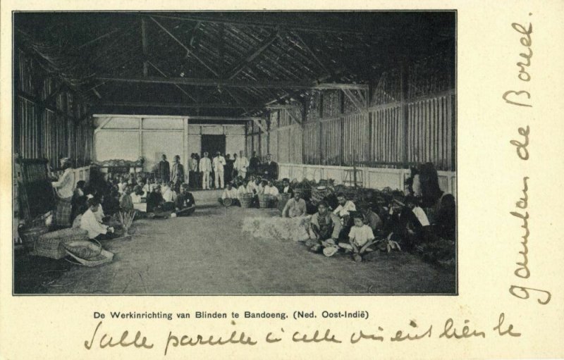 indonesia, JAVA BANDUNG, Workhouse of the Blind (1899) Postcard