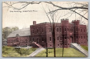 1910  Greenfield   Massachusetts  The Armory   Postcard
