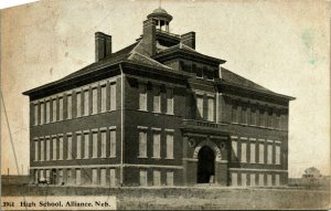 High School Building Alliance Nebraska NE 1912 DB Postcard A10