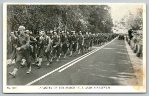 WW2 US Army Signal Corp. Postcard - Infantry On The March