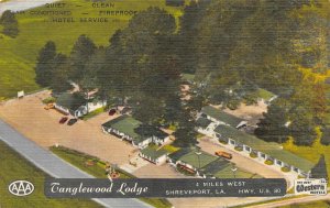 TANGLEWOOD LODGE Shreveport, LA Roadside Louisiana Vintage Postcard ca 1940s