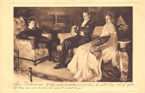 Art by N King The Dilemma Parents Wait for Son to go Sleep Comic postcard B916