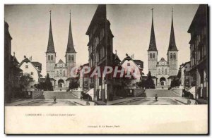 Switzerland Lucerne Old Postcard L & # 39eglise Saint Leger