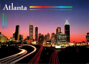 Georgia Atlanta Skyline At Night 1996