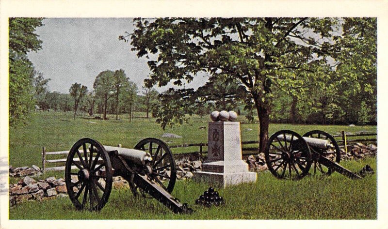 Chrome Era, Civil War,  Gettysburg Park, AMOCO Adv, Old Postcard