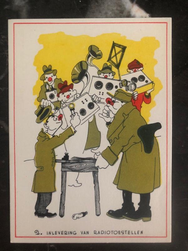 Mint Netherlands Picture Postcard Anti Nazi  handing in Radio Equipment WW2