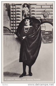 RP: MALTA; Maltese lady wearing Faldetta , 20-30s