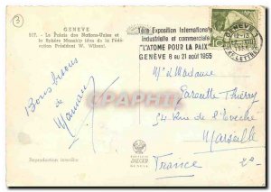 Modern Postcard Geneva's Palais des Nations and the Sphere Manship