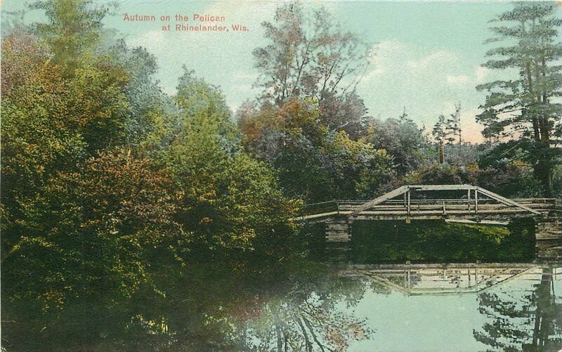 Autumn Pelican Rhinelander Wisconsin C-1910 Postcard Hinman 6062