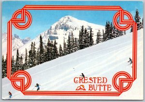 Crested Butte Colorado 1986 Continental  Telemark Skiing Ski Postcard