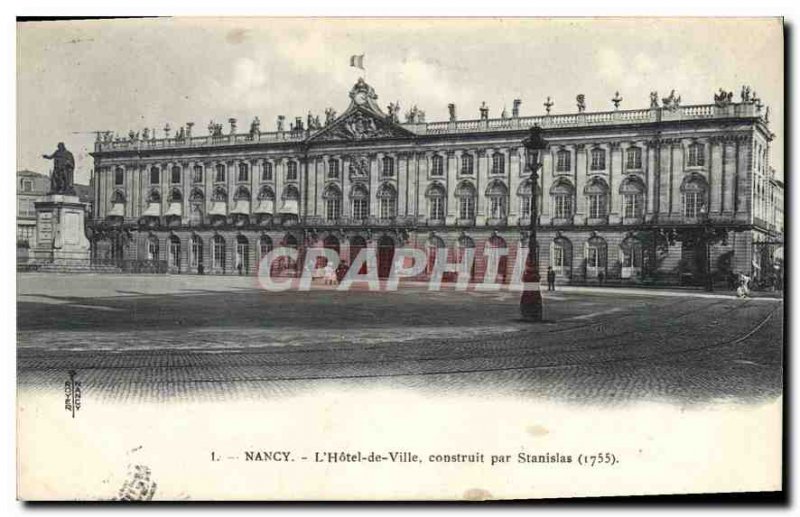 Old Postcard Nancy Hotel City Built by Stanislas 1755