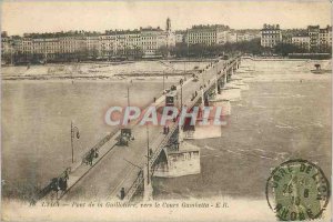 Old Postcard Lyon Guillotiere Bridge to the Cours Gambetta