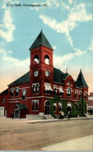 1910s City Hall Champaign Illinois Postcard