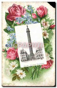 Old Postcard Paris Vendome Column