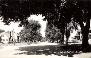 JEFFERSON IA Lincoln Way Street View REAL PHOTO Old RPPC Postcard