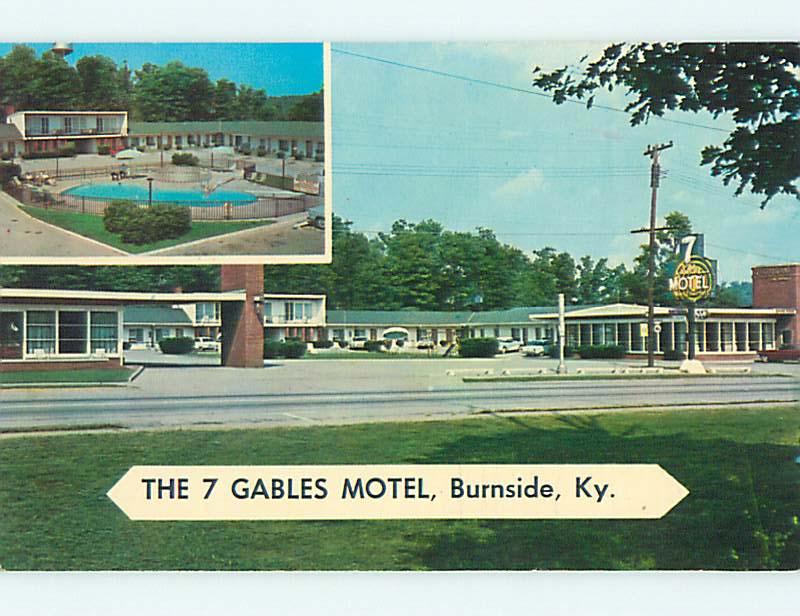 Unused Pre-1980 OLD CARS & SEVEN GABLES MOTEL & POOL Burnside Kentucky KY u5945