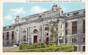 Annapolis Maryland 1930s Postcard Main Entrance Bancroft Hall US Naval Academy