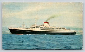 SS Cristoforo Colombo Postcard Italian Line Ocean Liner Ship Italia