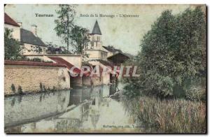 Tourman en Brie - Banks of the Marsauge - L & # 39Abreuvoir - Old Postcard