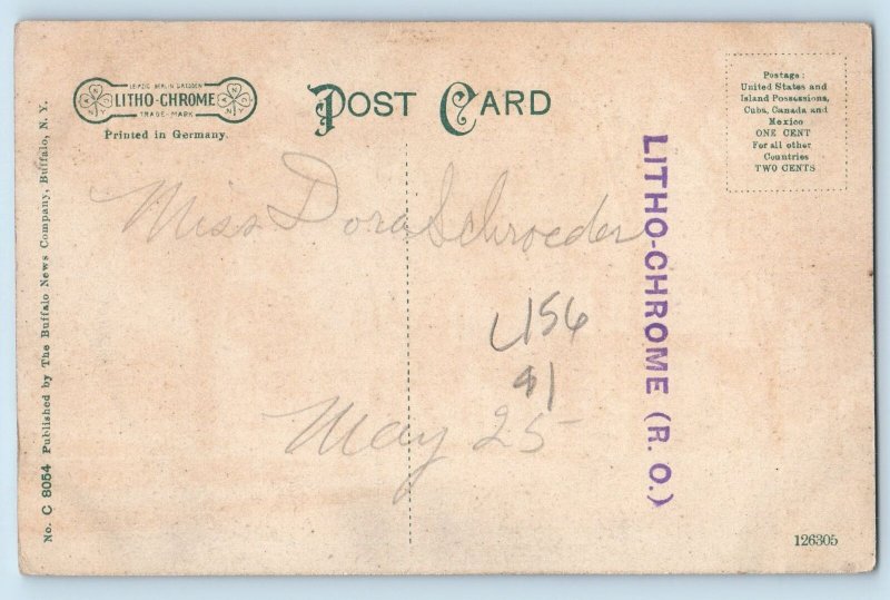 Geneva New York NY Postcard North Presbyterian Church Exterior Roadside c1910's