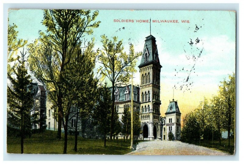 1907 The Soldiers Home Milwaukee Wisconsin WI Posted Antique Postcard