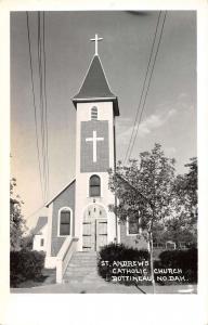 Bottineau North Dakota St Andrews Catholic Church Real Photo Postcard K82169