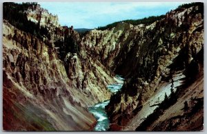 Vtg Wyoming WY Grand Canyon of the Yellowstone National Park 1950s View Postcard