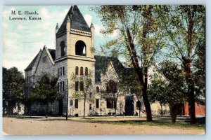 Lawrence Kansas KS Postcard M.E. Church Exterior Building c1911 Vintage Antique