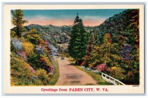 c1940's Greetings From Paden City Dirt Road West Virginia WV Unposted Postcard