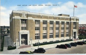 Postcard Early View of Post Office & Court House , Abilene, TX.     Y9