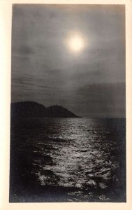 Miami Beach Florida Night View on Ocean Real Photo Vintage Postcard AA90843