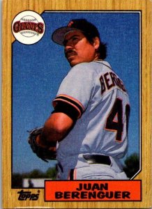 1987 Topps Baseball Card Juan Berenguer San Francisco Giants sk3376