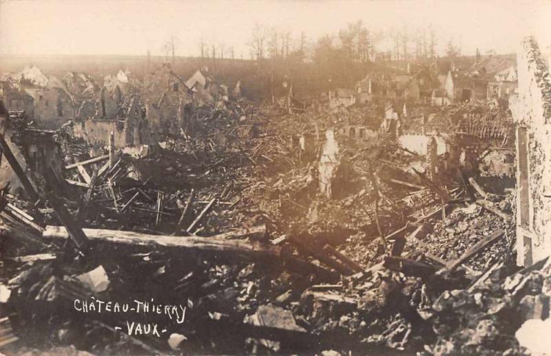 Chateau-Thierry France World War City Ruins Real Photo Antique Postcard J72235