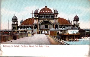 Postcard Entrance to Saltair Pavilion in Great Salt Lake, Utah
