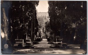 Tivoli Villa D'Este Veduta Generale Garden Fountains Real Photo RPPC Postcard