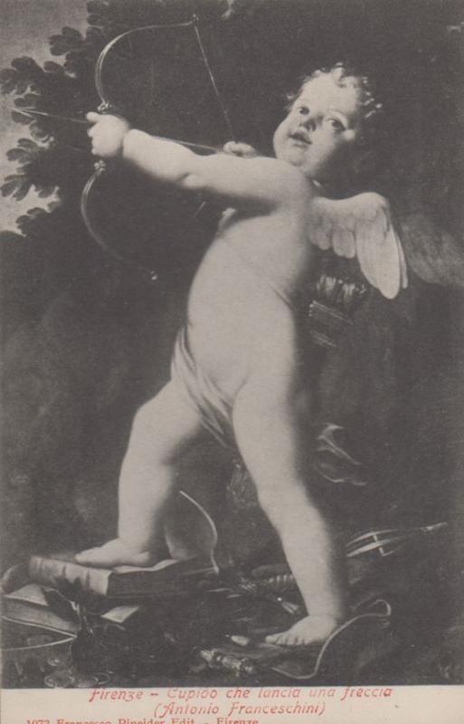 Firenze Cupido Cupid Antonio Franceschini Italy Statue Painting Italian Postcard